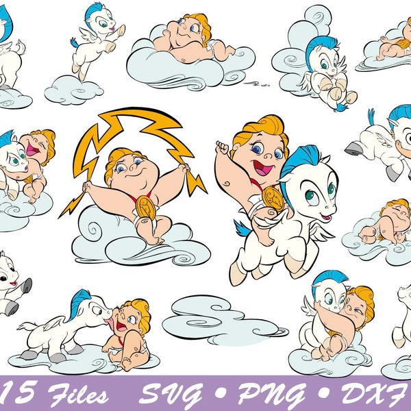 Baby Hercules svg, Baby pegasus svg, Hercules svg, Pegasus svg, disney svg, Hercules dxf, Birthday svg, Printable, cricut file