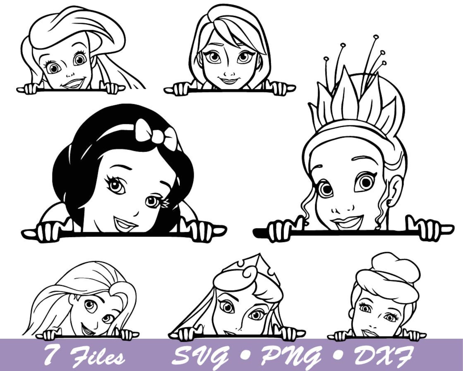 Peeking princess disney svg Brave Svg Disney Princess svg | Etsy