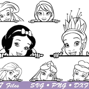 Peeking Princess svg, Brave Svg, Prinzessin svg, Prinzessin Svg, Prinzessin Geburtstag svg, Prinzessin Cricut, dxf, png