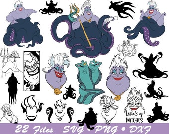 Villains Bundle svg, Evil Octopus Villains svg, Bad girls svg, Villains for cricut, Villains dxf, Wicked svg, Witches svg, Villains cut file