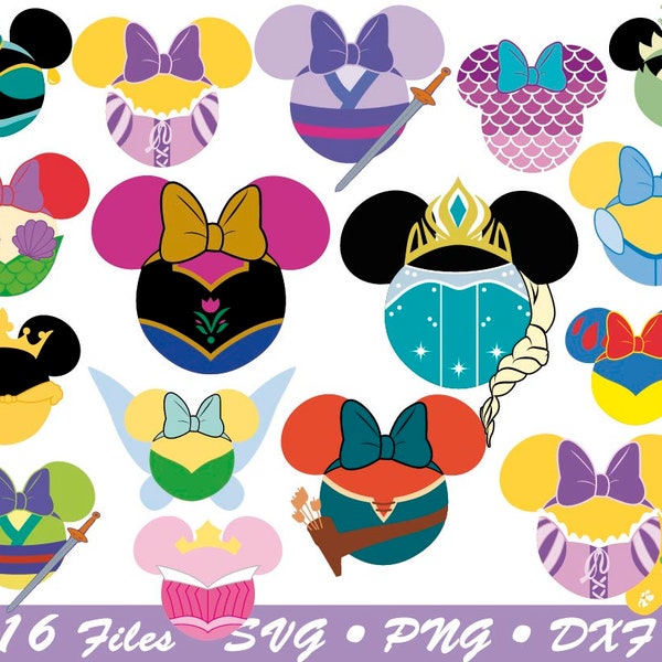 Mouse Shaped svg, Princess Mouse Head svg, Layered Mouse Ears Princess svg, Mouse Head Crown svg, Princess Mouse Ears svg, Cricut file