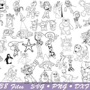 Toy Story svg Bundle, Toy Story Outline svg, Birthday Svg , Family Birthday Party png, Party Svg, Birthday dxf