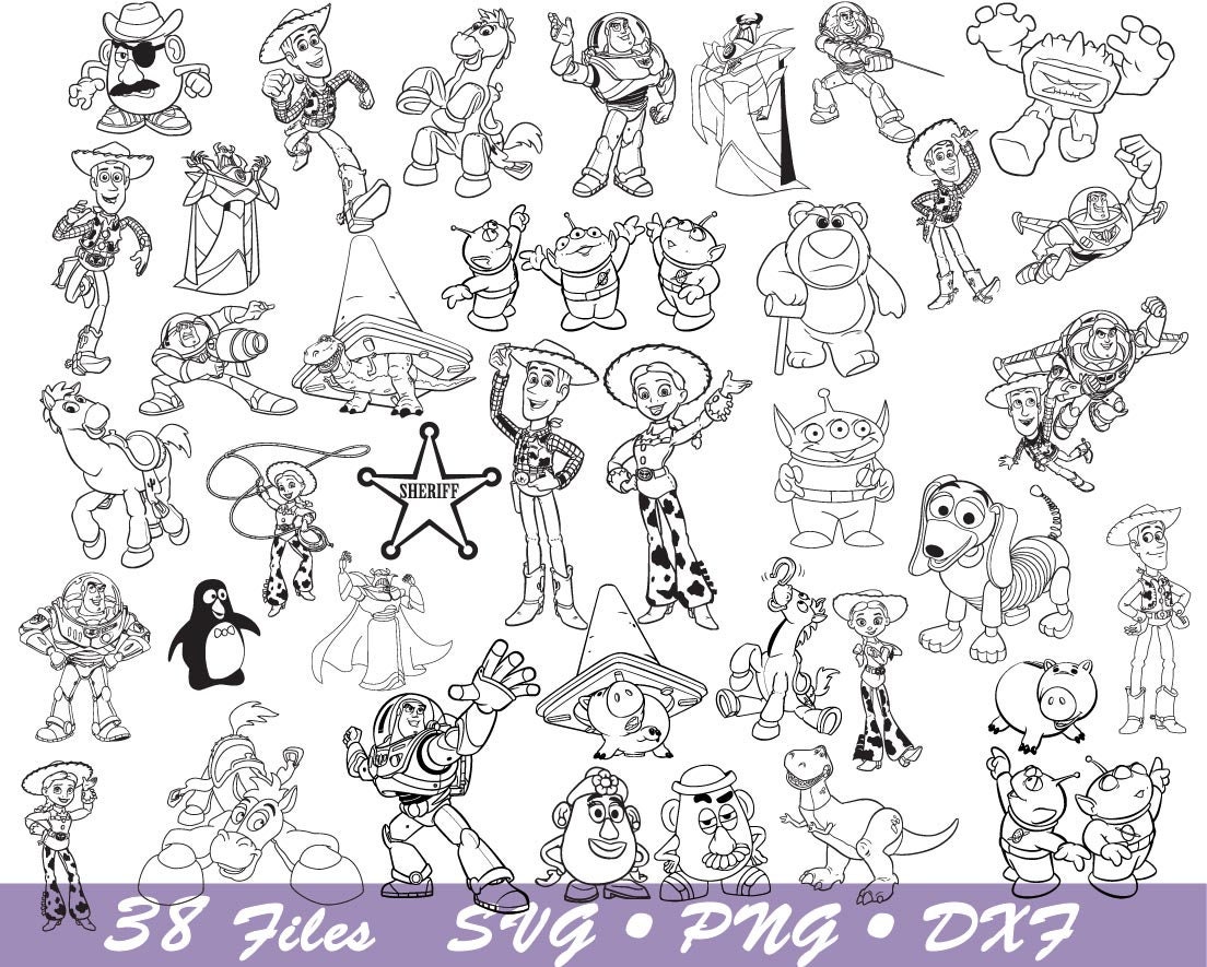 Toy Story Svg Bundle Toy Story Outline Svg Birthday Svg Etsy Australia