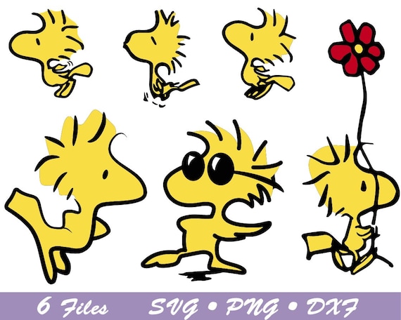 Woodstock Snoopy Yellow Bird Fly, Flying Bird Svg, Peanuts Png, Snoopy Svg,  Bird Dxf, Birthday Svg, Printable, Cricut File 