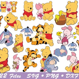 Baby Winnie pooh svg, Baby Winnie Pooh birthday svg, Winnie the Pooh svg, Cartoon Bear Png, the Pooh dxf, Winnie the Pooh for cricut,
