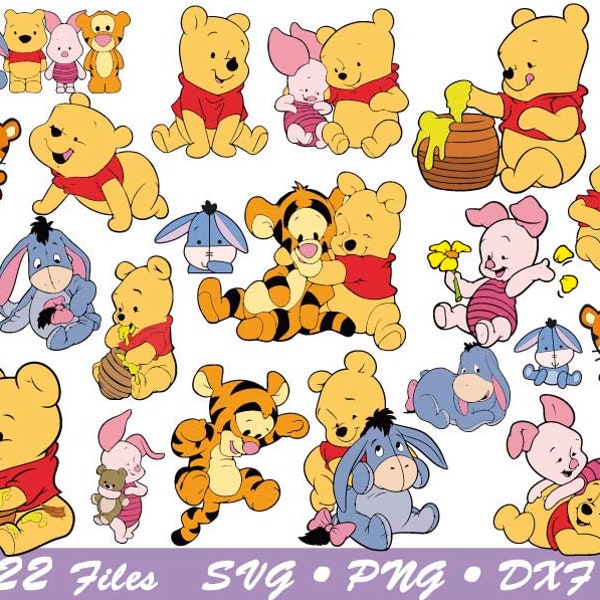 Baby Winnie the Pooh svg, Baby Winnie Pooh birthday svg, Winnie the Pooh svg, Cartoon Bear Png, the Pooh dxf, Winnie the Pooh for cricut,