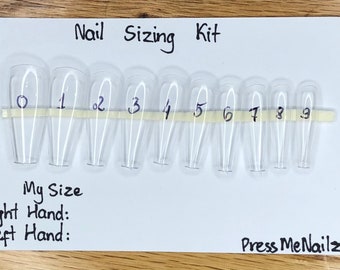 Press on nail sizing kit/ glue on nail/ false nail