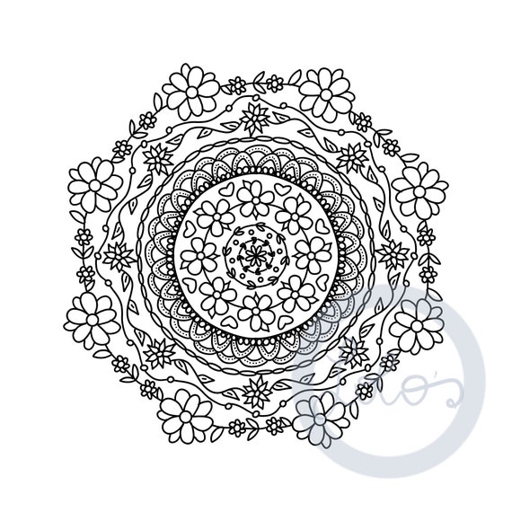 Mandala Coloring Book, Mandala Coloring Pages, Printable Coloring Pages,  Set of 5 Print, Color at Home 