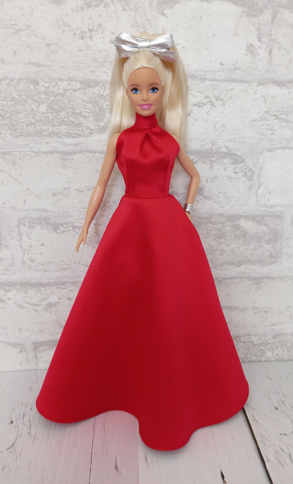 Red Satin Evening Dress for Barbie | Etsy
