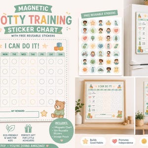 Magnetische sticker zindelijkheidstraining met gratis herbruikbare stickers