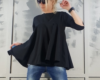 Avantgarde Tunika, Lockere Tunika, Extravagante Tunika, Steampunk Tunika, Oversize Tunika, Gothic Tunika, Asymmetrische Tunika, Plus Size Kleidung