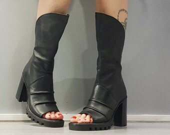 sexy open toe boots