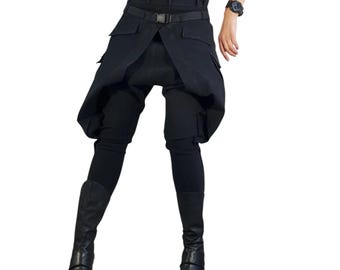 Drop Crotch Harem Pants, Avant Garde Gothic Trousers, Designer Women's Pants