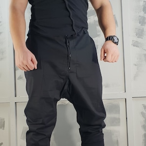 New Collection Men Drop Crotch Futuristic Pants, Men Harem Pants, Avant Garde Trousers, Gothic Pants, Punk Pants, Baggy pants, Loose Pants