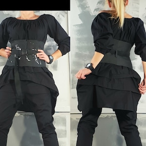 Avant Garde Corset Shirt: Long Sleeve Painted Tunic