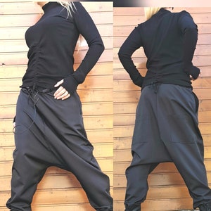 Asymmetrical Black Top, Turtle Neck Top,  Fitted Top, Extravagant Top, Avant Garde Blouse, Black Long Sleeve top, Steampunk Blouse