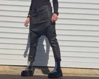 Extravagante broek, dames-harembroek, avant-gardebroek, zwarte broek, gotische broek, casual harembroek, stedelijke broek, losse broek,
