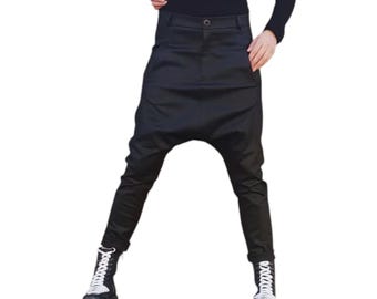 Extravagant Women Harem Pants, Women Baggy Trousers, Avant Garde Streetwear Pants, Black Loose Pants, Gothic Pants, Designer Edgy Fashion