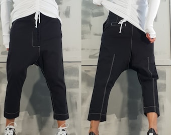 Women's Harem Pants: Avant Garde Black Baggy Trousers