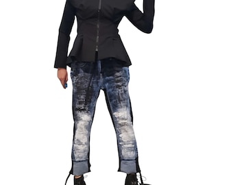 Fitted Black Avant Garde Jacket – Tailored Women Blazer, Statement Designer Outerwear