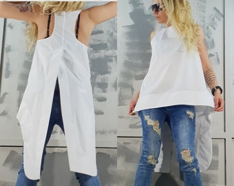 Asymmetrical Avant Garde Top: Deconstructed Steampunk Style