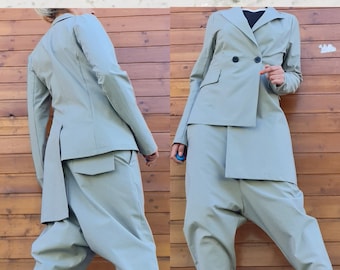 Extravagant Short Long Jacket, Asymmetrical Blazer, Avant Garde Women Blazer, Gothic Jacket, Steampunk Jacket, Suit Jacket