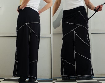 Asymmetrical Cotton Skirt: Extravagant Gothic Design