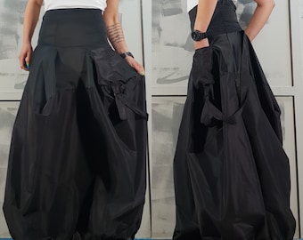 High Waist Maxi Skirt: Avant Garde Gothic Style with Pocket