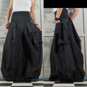 High Waist Skirt with Interesting Pocket, Extravagant Skirt, Women Avant Garde Skirt, Extravagant Gothic Skirt, Long Skirt, Floor Skirt