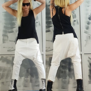 New Collection Extravagant pants, Women Harem Pants, Avant Garde Trousers, Gothic Pants, Punk Pants, Baggy pants, White Loose Pants