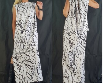 Avant Garde Asymmetrical Maxi Dress: Gothic Sleeveless Party Dress
