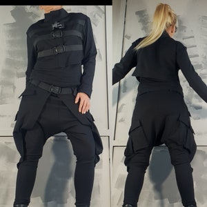Avant Garde Women&#39;s Outfit: Harem Pants & Short Jacket