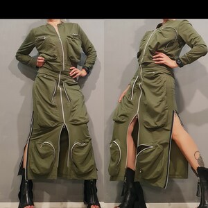 Extravagant Women Set, Women Skirt Outfit, Women Cotton Set, Short Jacket And Skirt with Pockets, Gothic Women Cotton Costume, Casual Outfit
