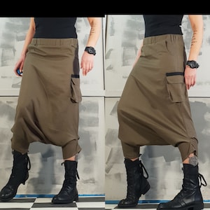 New collection Extravagant Harem Pants, Linen Harem Pants, Women Loose Linen Pants, Linen Trousers, Avant Garde Pants, Drop Crotch Pants
