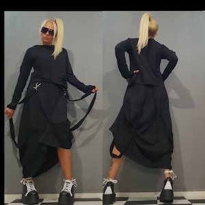 New Collection Extravagant Women Set, Women Skirt Outfit, Women Cotton Set, Loose Blouse and Skirt, Blouse with holes, Casual Outfit