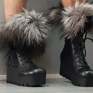 Leather Platform Ankle Boots: Gothic Grunge Shoes