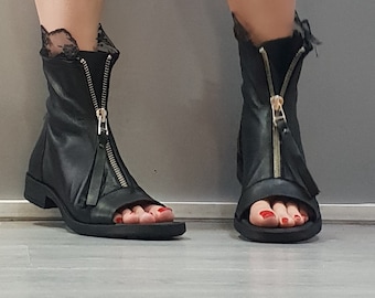 Leather Sandals Open Toe Sandals Genuine Summer Sandals
