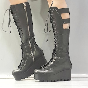 Extravagant High Women Boots, Gladiator Boots, Platform High Boots, Genuine Shoes, Women Leather Boots, Casual Boots, Gothic Shoes