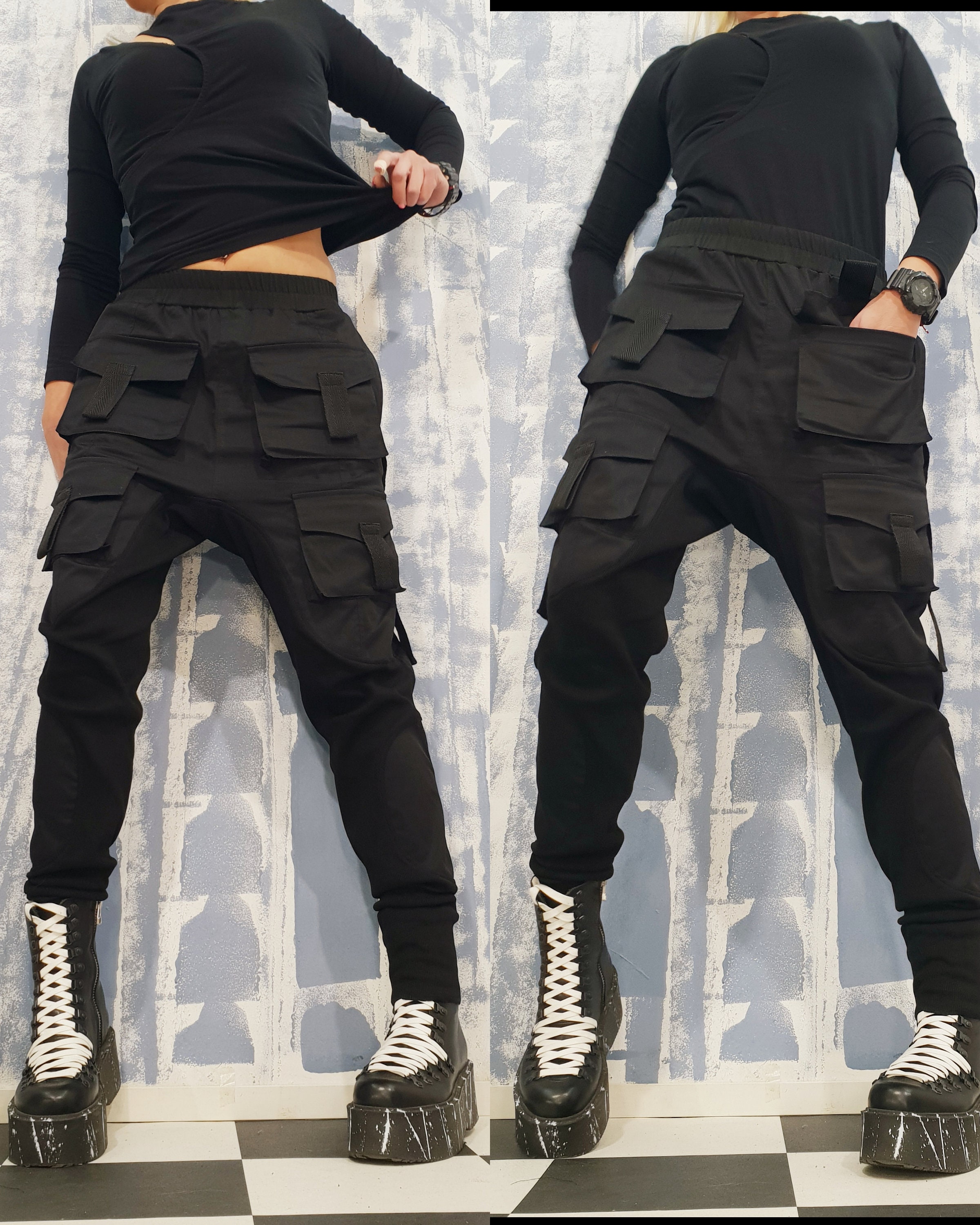 CGType 10F Black Cargo Pants  Fabric of the Universe