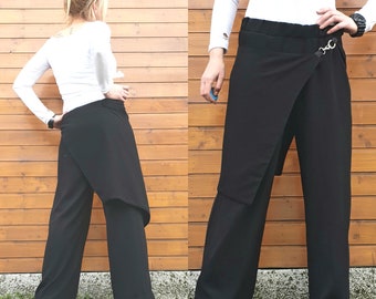 Asymmetrical Avant Garde Trousers, Extravagant Harem Pants, Pants with Skirt, Women Loose Pants, Summer PantsNonstandarddesign