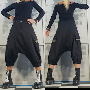 Calça Harém Preta: Calças Punk Góticas de Vanguarda