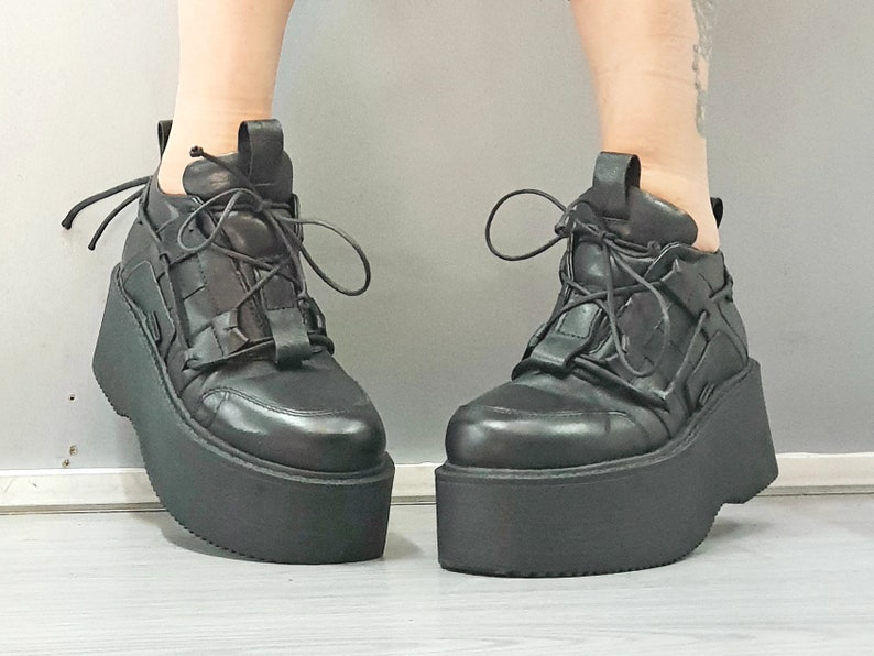 Casual Shoes, Genuine Women Shoes, Leather Platform Shoes, All seasons, Gothic Shoes, Platform Grunge Shoes, Extravagant Women Shoes image 8