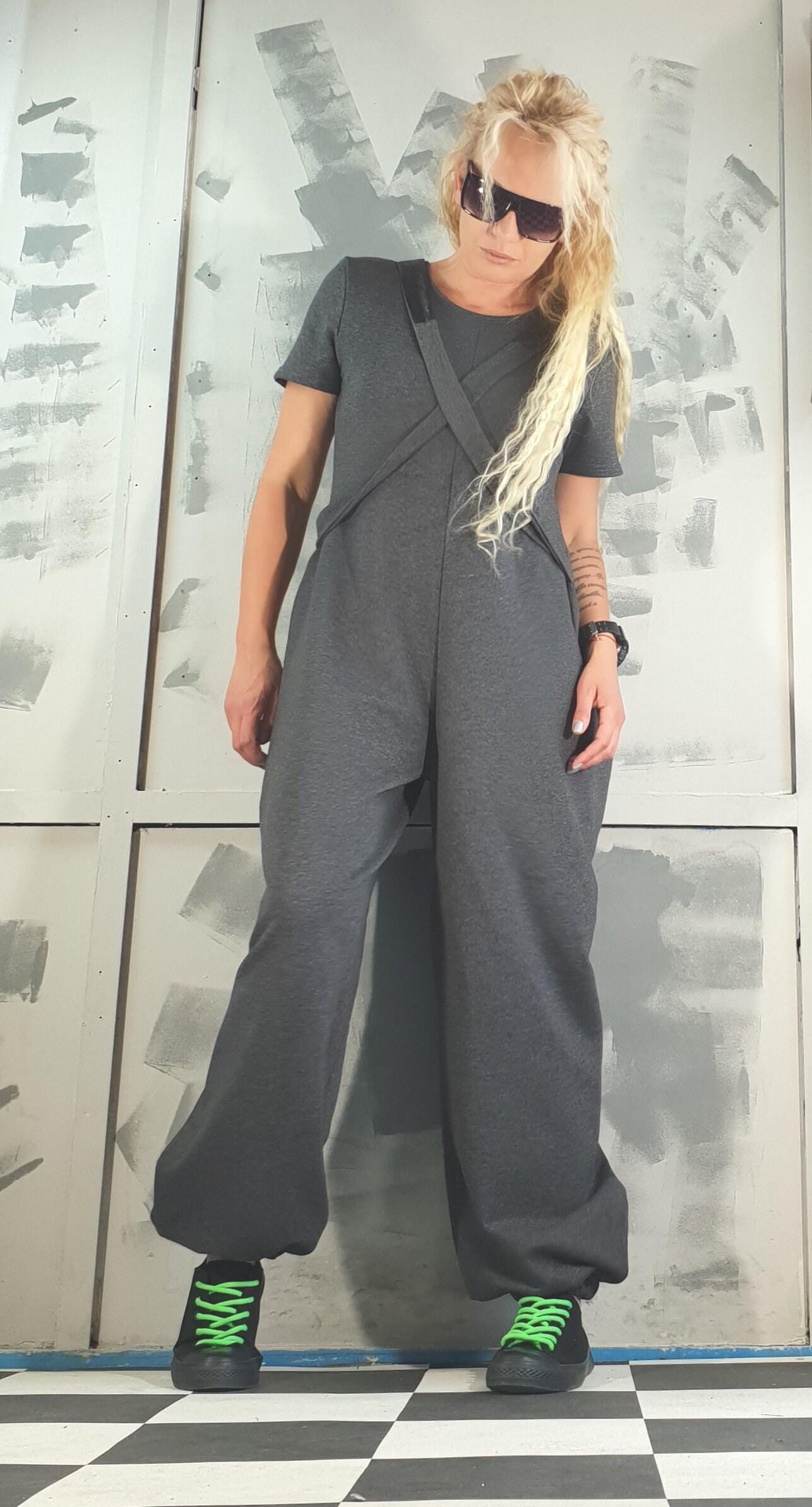 Tuta harem d'avanguardia – Tuta ampia in cotone – Abbigliamento stravagante taglie forti – Outfit urbano unico – Fatto a mano da NonStandardDesign