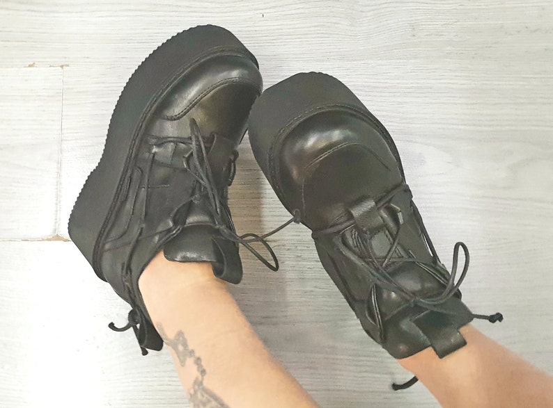 Casual Shoes, Genuine Women Shoes, Leather Platform Shoes, All seasons, Gothic Shoes, Platform Grunge Shoes, Extravagant Women Shoes image 4