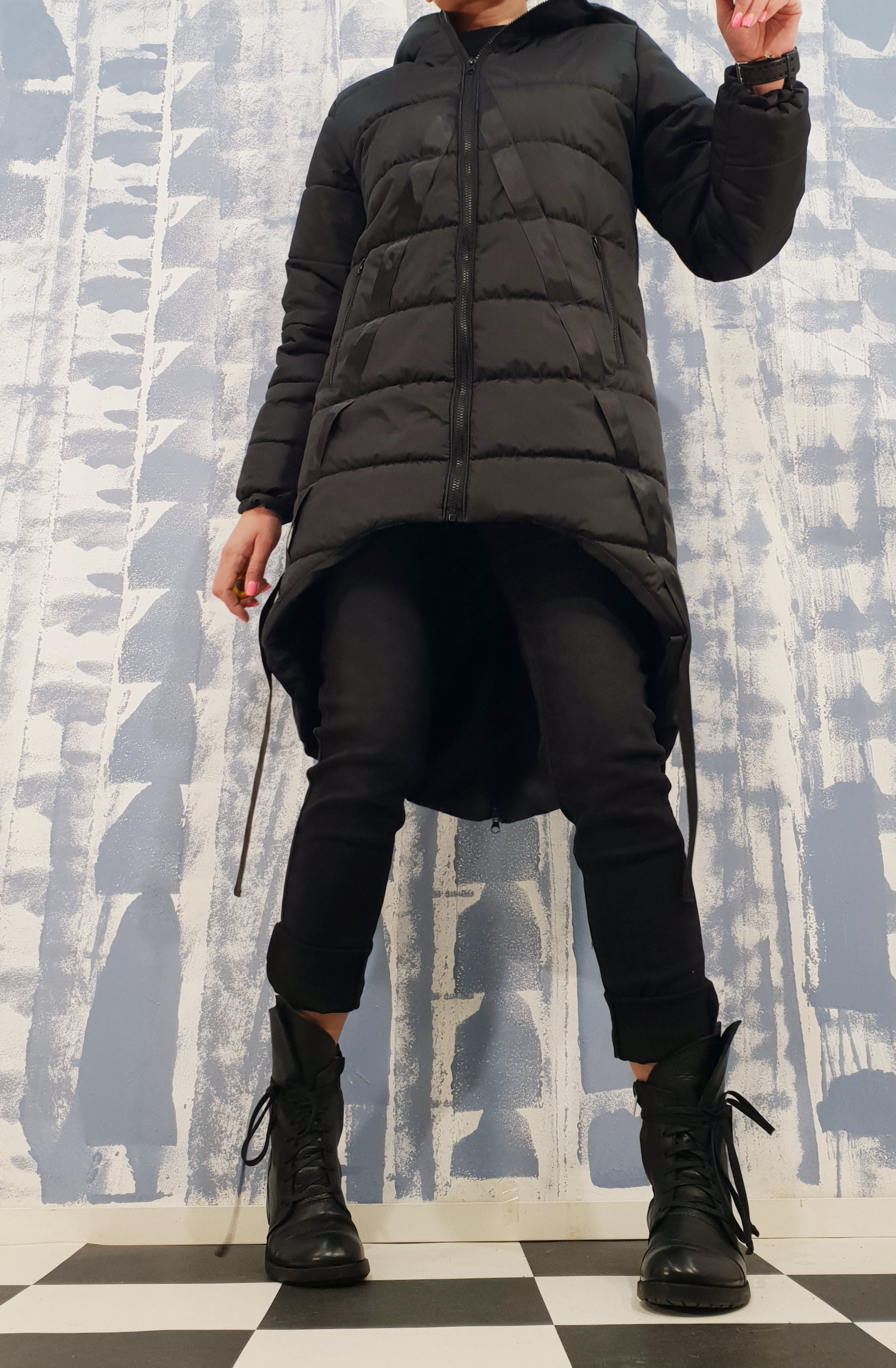 【関税・送料込】Avant-garde big hooded long jacket - 391 Avant Garde Women Jacket, Long Hoodie Jacket, Pockets Jacket