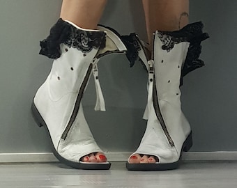 Handmade Leather Open Toe Punk Sandals: Gothic Steampunk Shoes