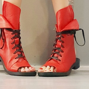 Handmade Leather Open Toe Steampunk Gothic Sandals