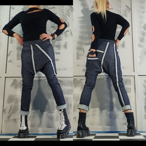 Calças Harem Jeans Extravagantes: Calças Vanguardistas