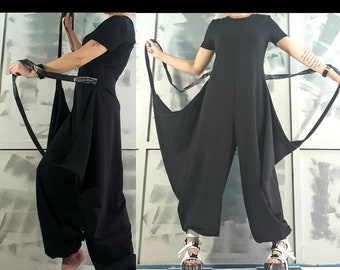 Tuta harem, tuta ampia, tuta di cotone stravagante, abbigliamento taglie forti, tuta da donna, abbigliamento d'avanguardia, Nonstandarddesign