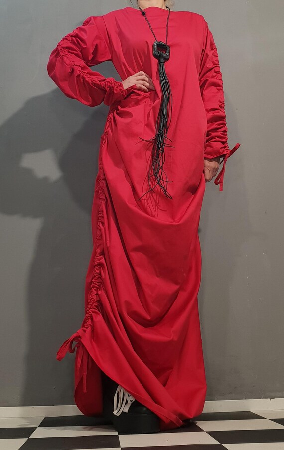 Avant Garde Black Asymmetrical Dress  Designer Minimalist Maxi Dress Women